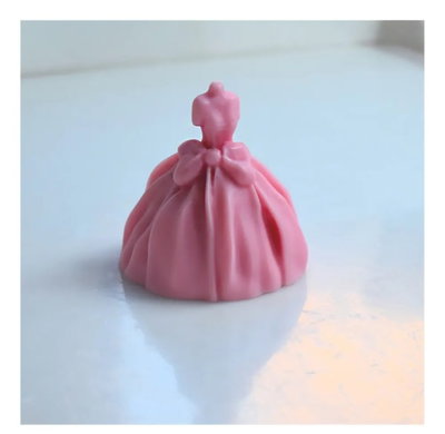 Molde de silicona vestido con moño