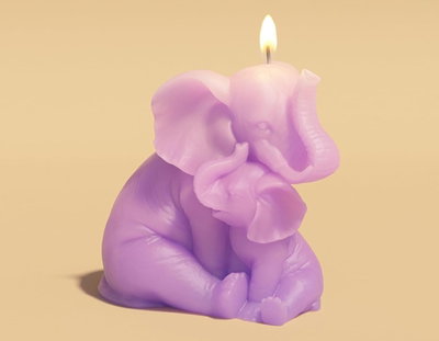 Molde de Silicona elefante con bebe