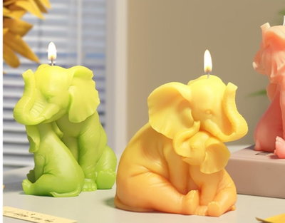 Molde de Silicona elefante con bebe