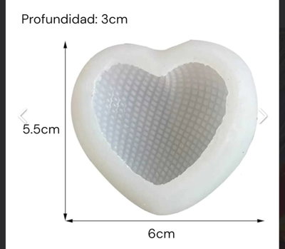 Molde de Silicona corazón puntos