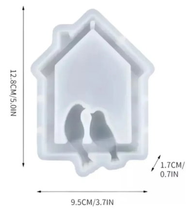 Molde silicona casita pajaritos