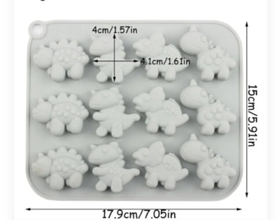 Molde de silicona placa dinos