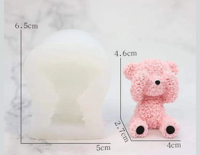 Molde silicona osito ojitos tapados