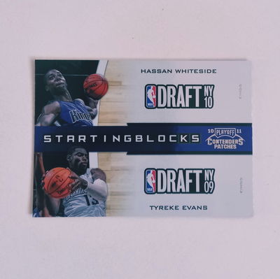 HASSAN WHITESIDE / TYREKE EVANS Panini Contenders Patches 2011