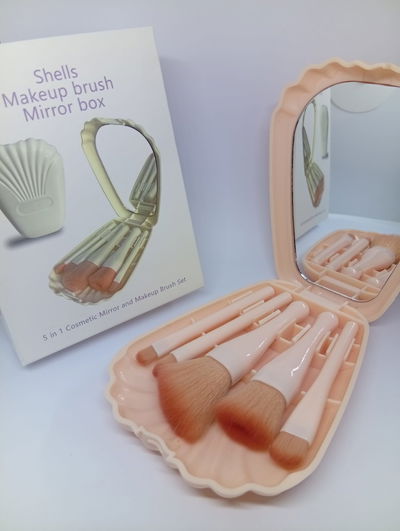 Set de brochas x5 Estuche con espejo 