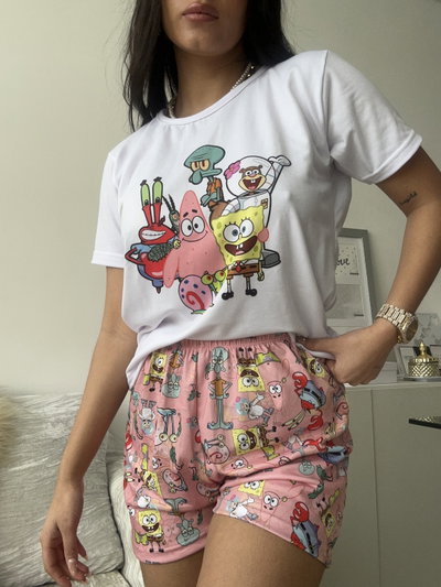Pijama Adultos Shorts Bob esponja