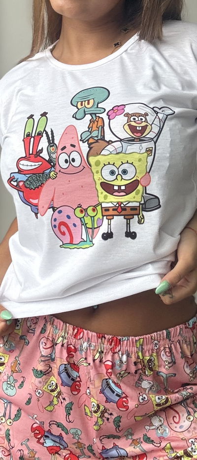 Pijama Adultos Bob esponja  manga Larga