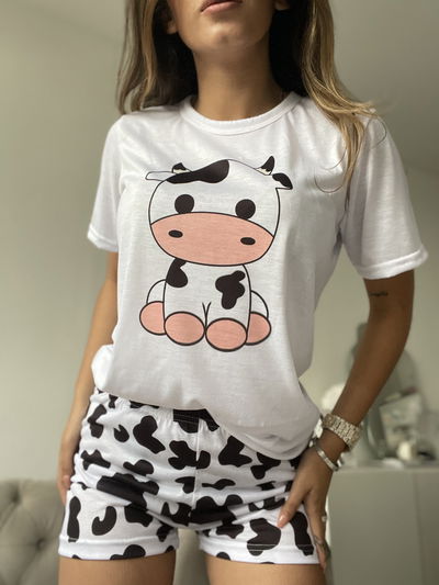 Pijama Adultos shorts Vaca