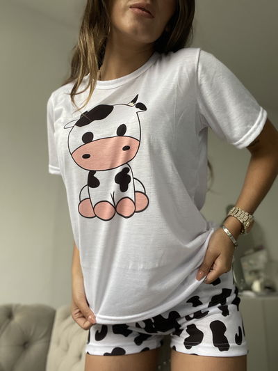 Pijama Adultos shorts Vaca