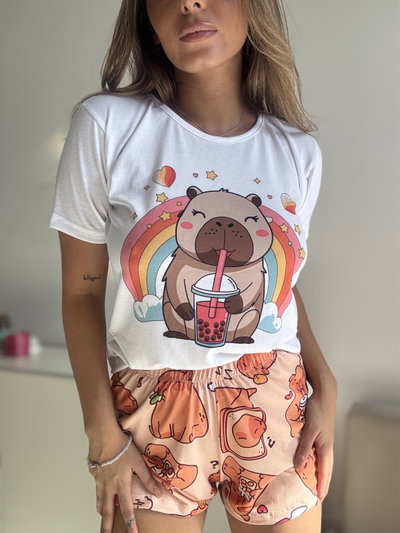 Pijama Adultos shorts Capibara