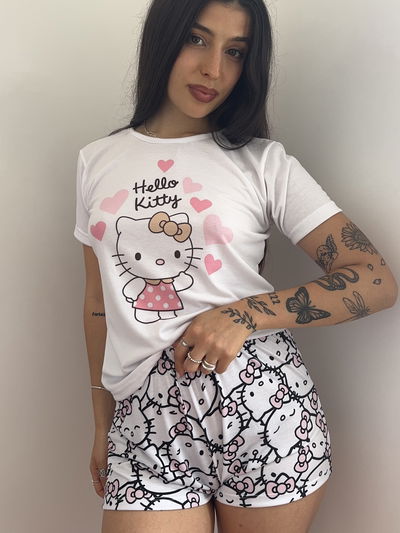Pijama Adultos shorts Hello Kitty
