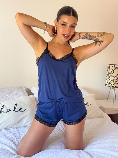 Pijama de morley shorts Azul
