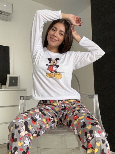 Pijama Mickey Pantalón y Manga Larga