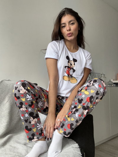 Pijama Mickey Pantalón y Manga Corta