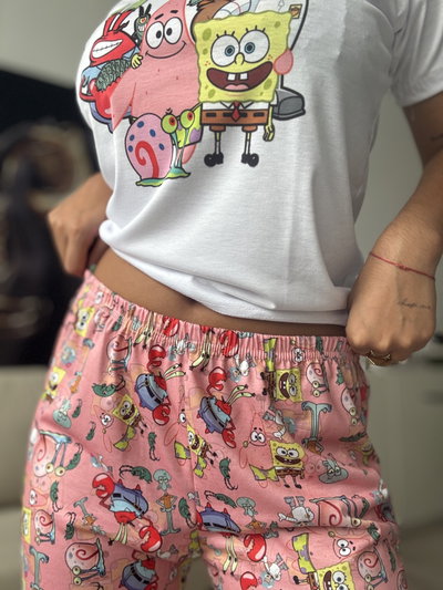 Pijama Bob esponja Pantalón y Manga Corta