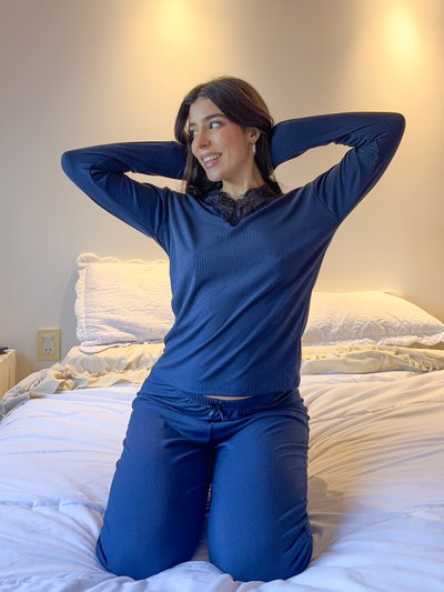 Pijama de Morley Pantalon Y remera Azul Marino