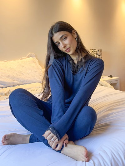 Pijama de Morley Pantalon Y remera Azul Marino
