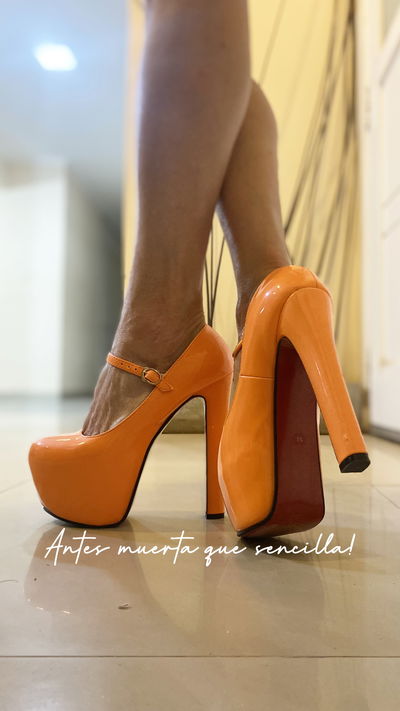 Stiletto Guillermina Samana naranja 