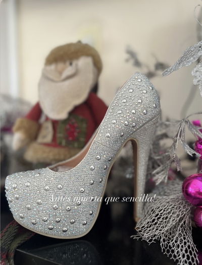 Stiletto Imperio Plata