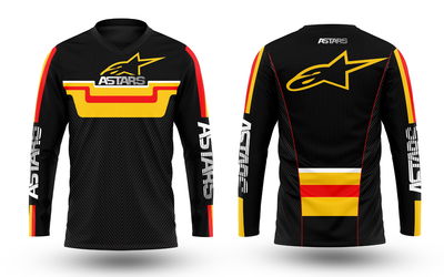 Jersey Remera Manga Larga MotoCross Alpinestars negra amarilla