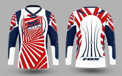 Jersey Remera Manga Larga MotoCross FOX ROJO BLANCO 