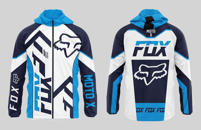 Campera FOX AZUL Y BLANCA