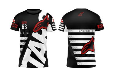 Remera Acetato M.Corta ALPINESTARS BLANCA Y NEGRA