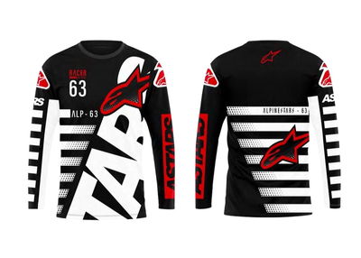 Jersey Remera M. Larga ALPINESTARS NEGRO Y BLANCO