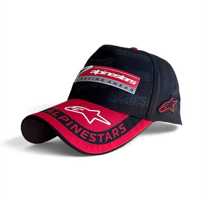 Gorra ALPINESTARS  (fz) RACING AHEAD  (Negra Visera ROJA)