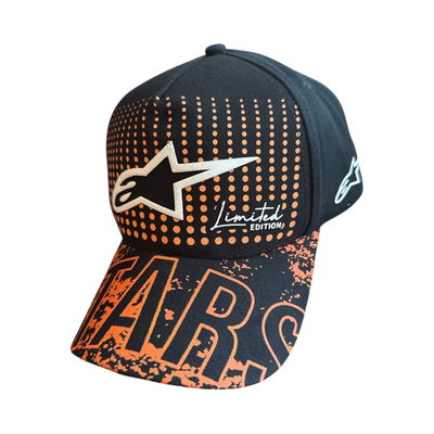 Gorra ALPINESTARS  Negra Puntos Naranja