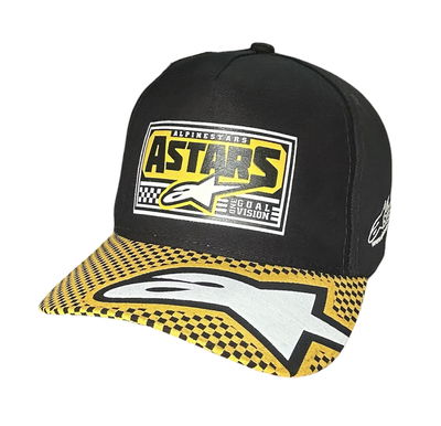 Gorra ALPINESTARS  Negra / Amarilla Cerrada