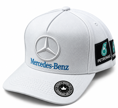 Gorra Mercedes Benz Petronas Blanca Full Bordado (6 Parches)