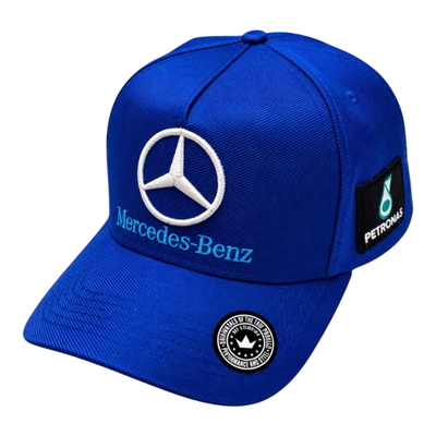 Gorra Mercedes Benz Petronas Azul Full Bordado (6 Parches)