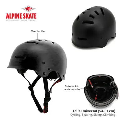 Casco Alpine Skate Bicicleta Monopatín Roller