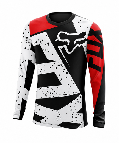 Jersey FOX 180 Blanco Negro Rojo 26