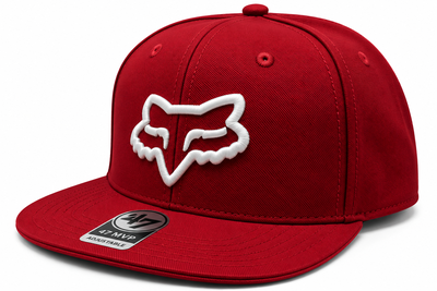 Gorra FOX Plana Cerrada (Roja Lobo Blanco)