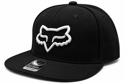 Gorra FOX Plana Cerrada (Negra Lobo Blanco)