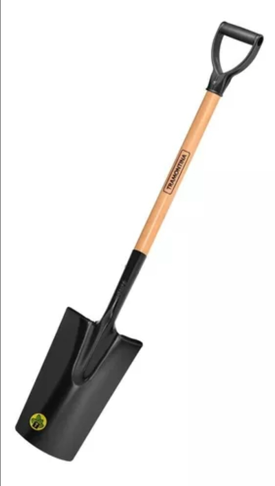 PALA MEDIA LUNA (DE PUNTA), MANGO DE MADERA 71 CM, EMPUÑADURA PLÁSTICA