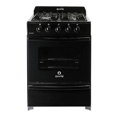 COCINA ESCORIAL MASTER NEGRA GAS ENVASADO 56CM.