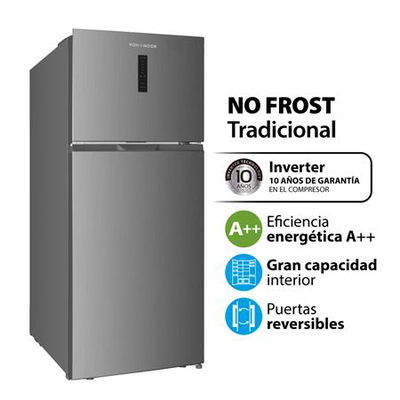 HELADERA KOHINOOR 570 LITROS NO FROST INVERTER ACERO INOX.