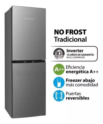 HELADERA KOHINOOR 235 LITROS NO FROST INVERTER ACERO INOX.