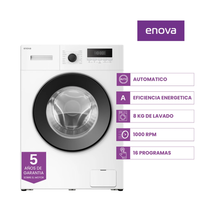 LAVARROPAS ENOVA 8KG 1200 RPM FRONTAL