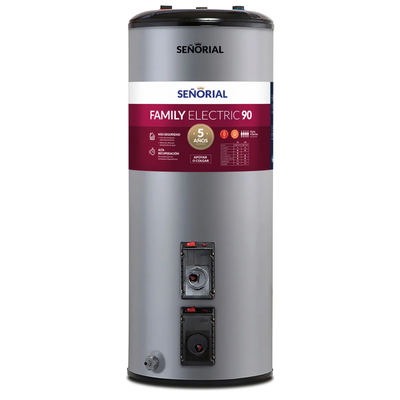 TERMOTANQUE SEÑORIAL ELECTRICO 90 LITROS LINEA FAMILY ALTA RECUPERACION