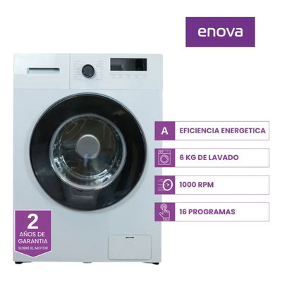 LAVARROPAS ENOVA 6KG 1000 RPM FRONTAL