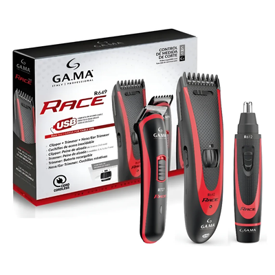 CORTAPELO GA.MA RACE R649 + KIT TRIMMER Y CORTA BARBA