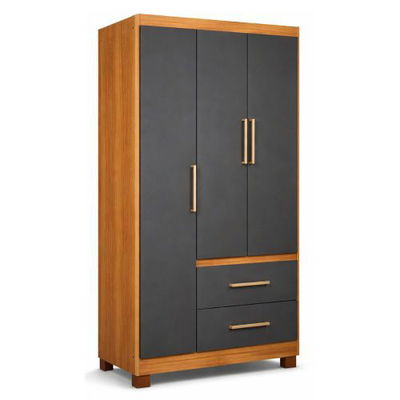 ROPERO MAXIMO FORTALEZA 3 PUERTAS GRAFITO/TECA