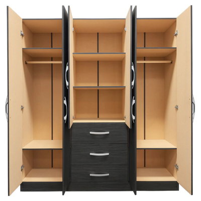 ROPERO MAXIMO FAMILY 6 PUERTAS EBANO