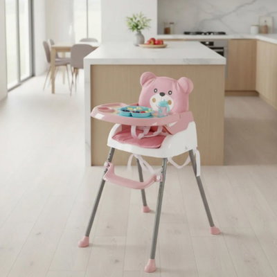 SILLA DE COMER BEBÉ FUNKY FRESH 3 EN 1 ROSA