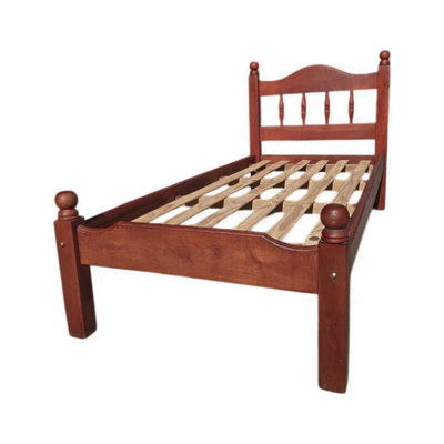 CAMA DE ALGARROBO TORNEADA 1 PLAZA 80