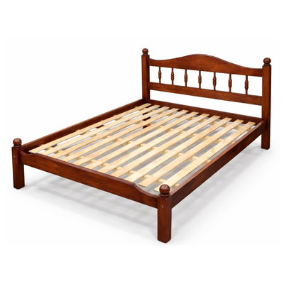 CAMA DE ALGARROBO TORNEADA 2 PLAZAS 140